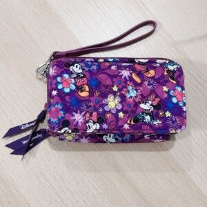 Vera Bradley Disney MICKEY & MINNIE Floral RFID All in One Crossbody Bag Wallet